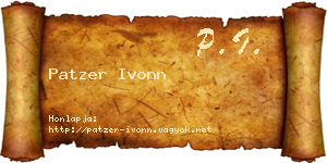 Patzer Ivonn névjegykártya